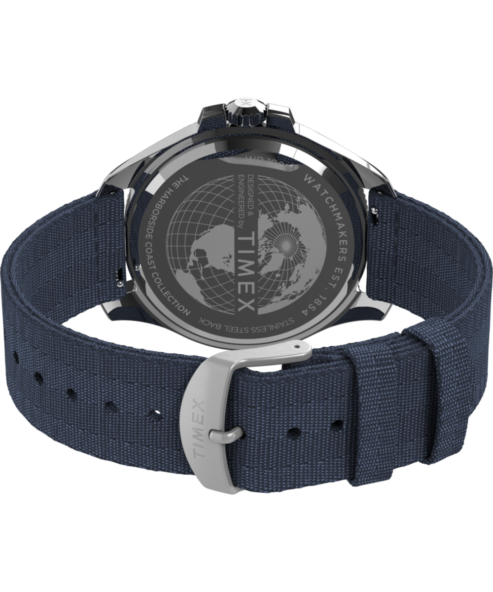 Harborside Coast 44mm Recycled Fabric Strap Watch
