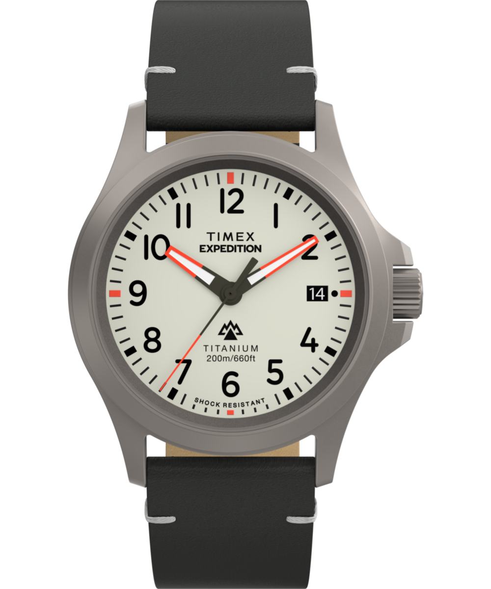 Expedition Titanium 38mm Leather Strap Watch