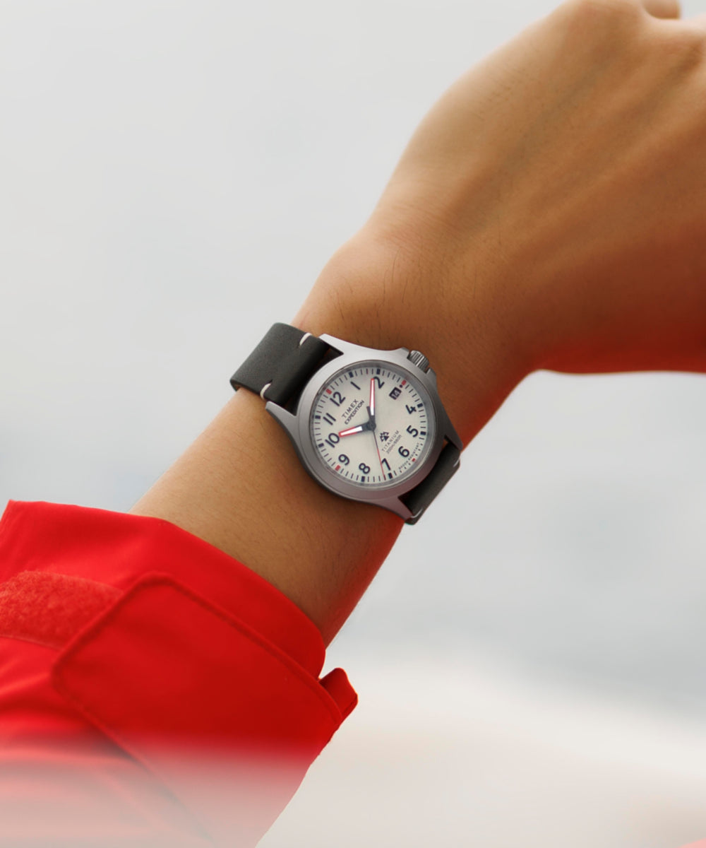 Expedition Titanium 38mm Leather Strap Watch