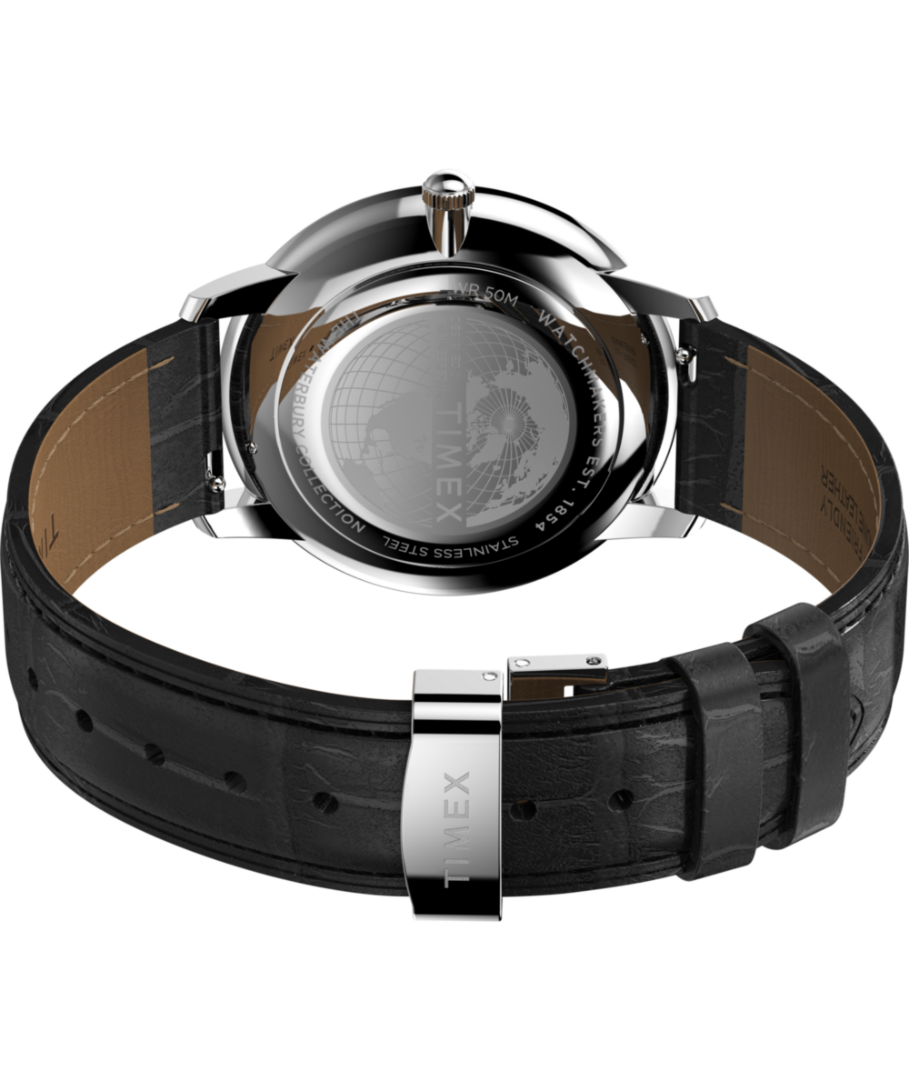 Waterbury Metropolitan Sub-Second 39mm Leather Strap Watch