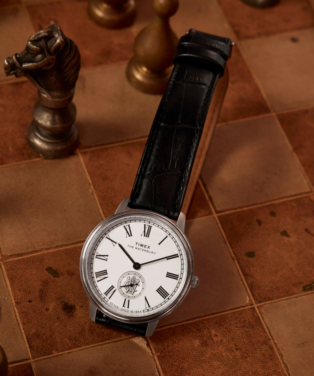 Waterbury Metropolitan Sub-Second 39mm Leather Strap Watch