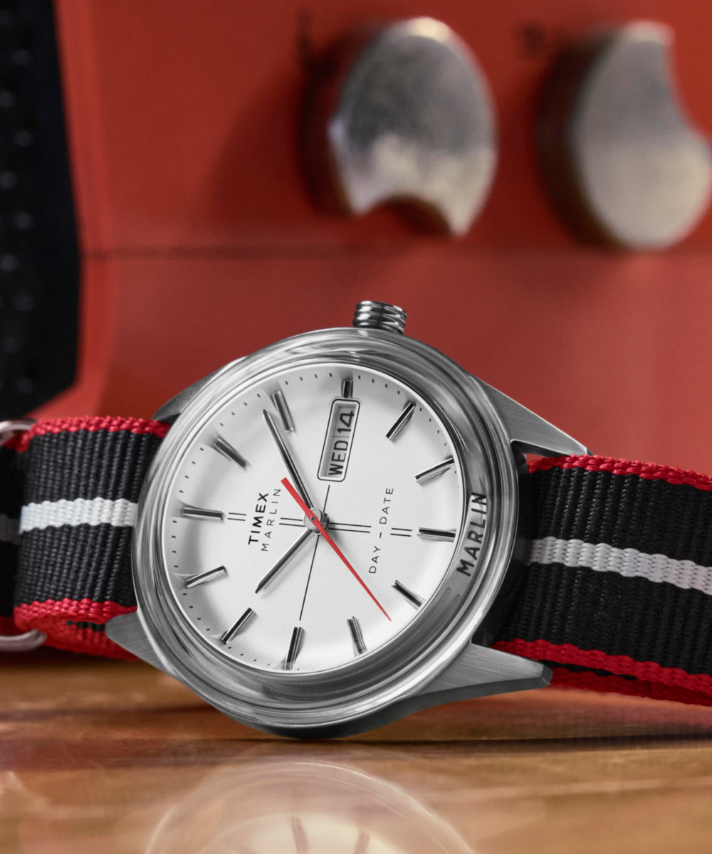 Marlin® Jet Quartz 38mm Fabric Strap Watch