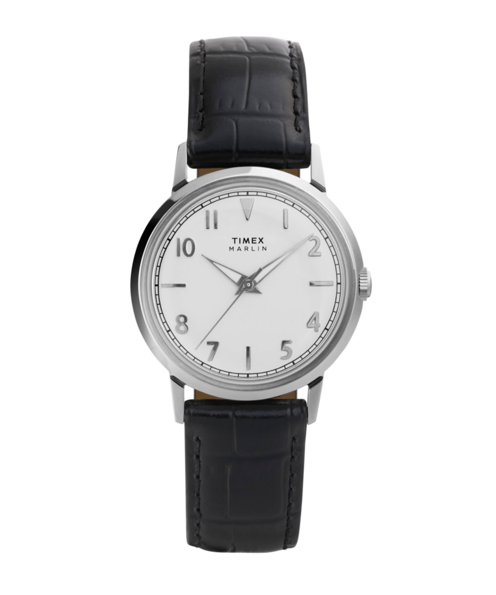 Marlin® Quartz 34mm Leather Strap Watch